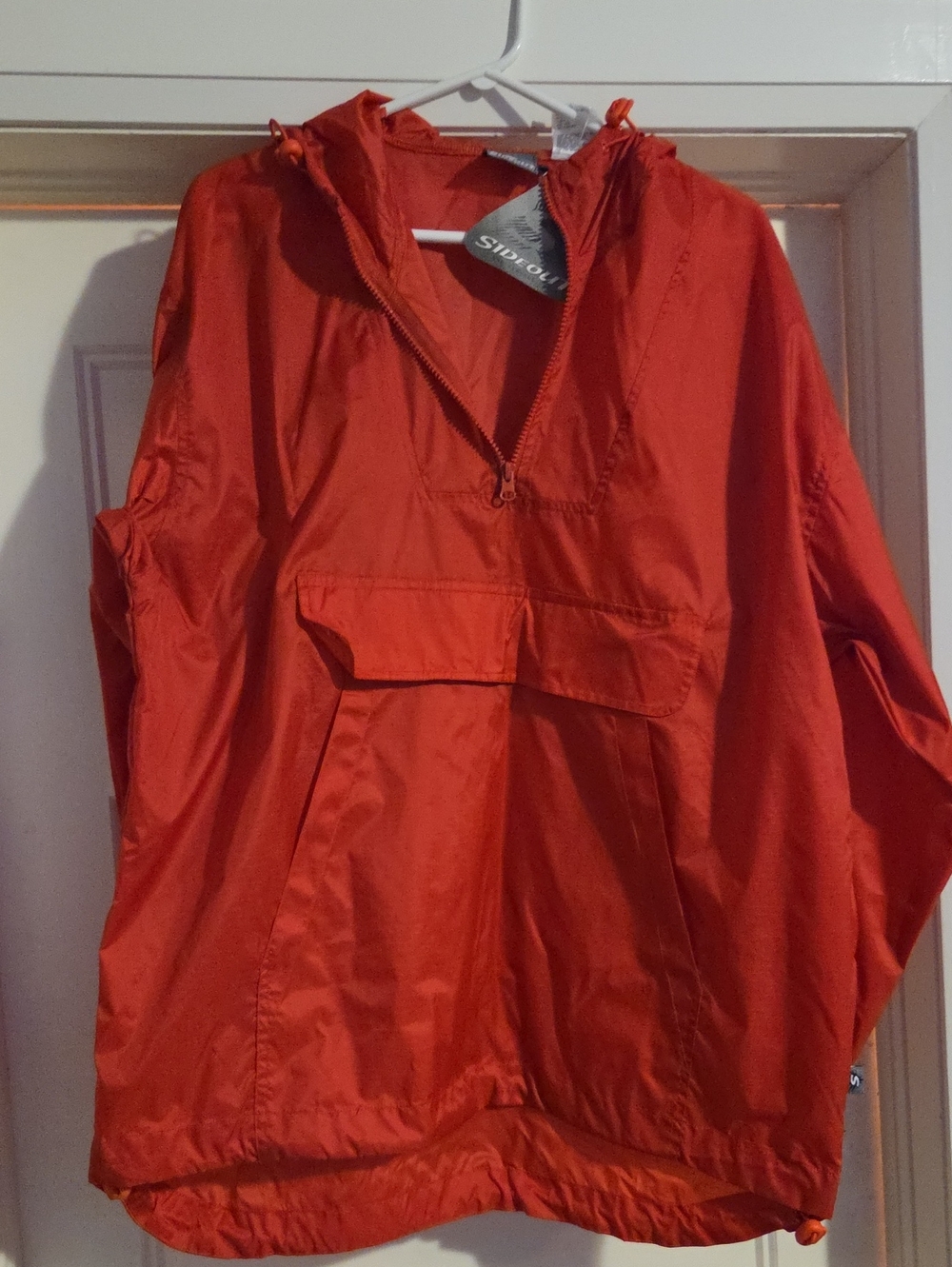 Orange Packable Anorak Pullover Windbreaker